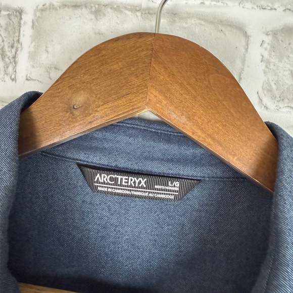 Arcteryx The Lattis Long Sleeve Snap Up Flannel Shirt Navy Blue Mens LARGE - Picture 4 of 10